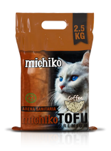 Cargar imagen en el visor de la galería, Arena Gatos Michiko Tofu Premium Aroma a Café 2.5 Kg
