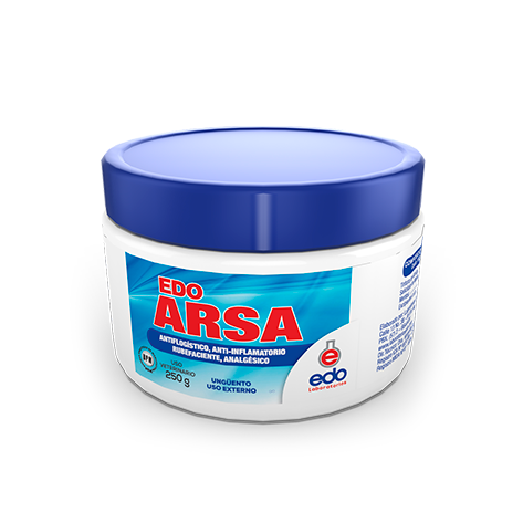 Edo Arsa Antiflogístico, Anti-inflamatorio, Analgésico y Rubefaciente.