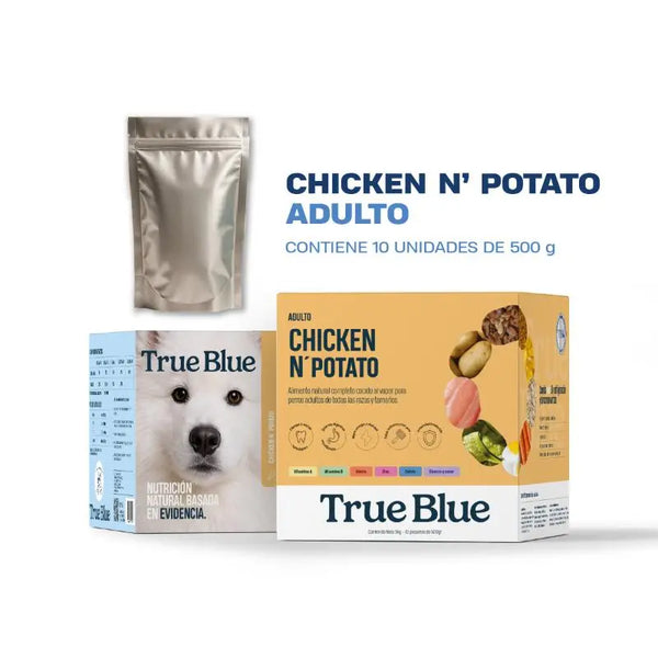 True Blue - adulto chicken n potato x 10 UND