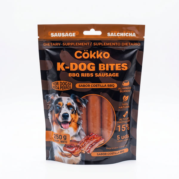 SALCHICHA K-DOG BITES SABOR COSTILLA BBQ X 250 GR COKKO