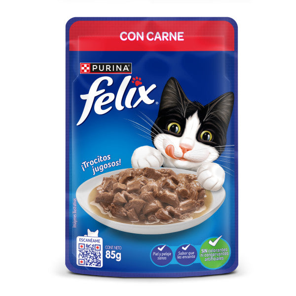 Pouch Felix Sensaciones de Carne en Salsa para Gatos Purina 85gr