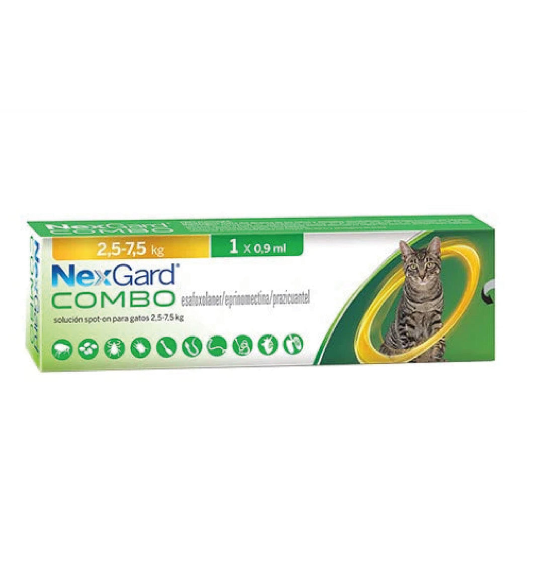 Antipulgas Nexgard Combo para Gatos L de 2.5 a 7.5 Kg Una sola 1 Dósis