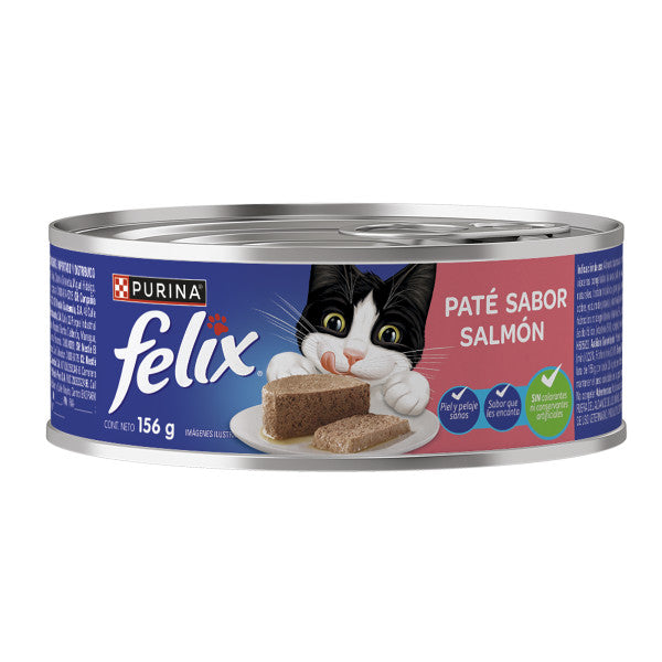 Lata Felix Paté Salmón para Gatos Purina 156gr