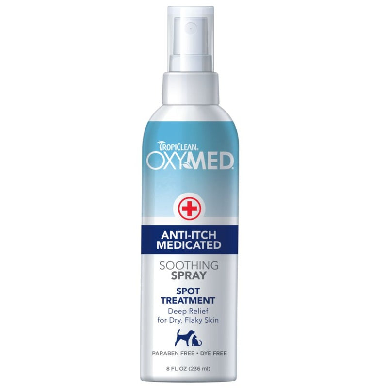 Spray TropiClean OxyMed Anti Itch para perros y gatos