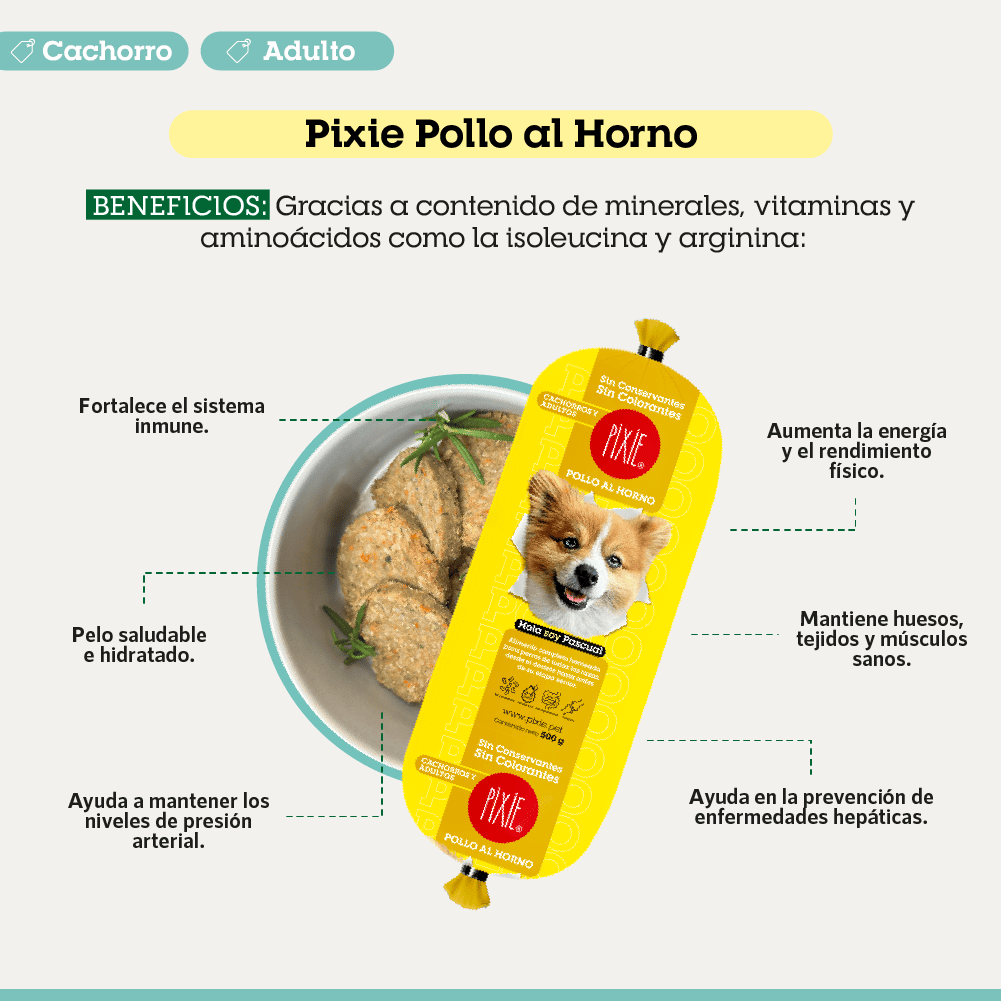 Pixie Dieta Horneada Para Perros Cachorros / Adultos