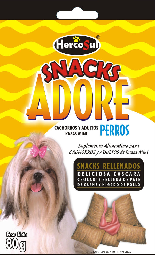 ADORE SNACKS CACH Y ADUL RAZA MINI X 80 GRS