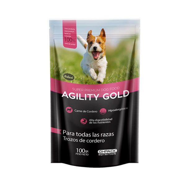 Agility Gold Trozos de Cordero Cachorro Alimento para Perros Italcol 100gr