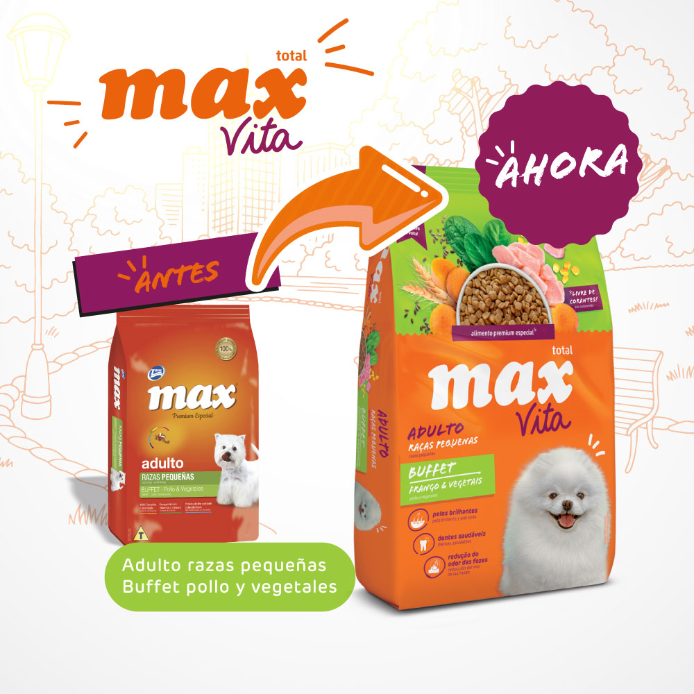 Max Vita Alimento para Perros Adulto Razas Pequeñas Buffet Pollo y Vegetales