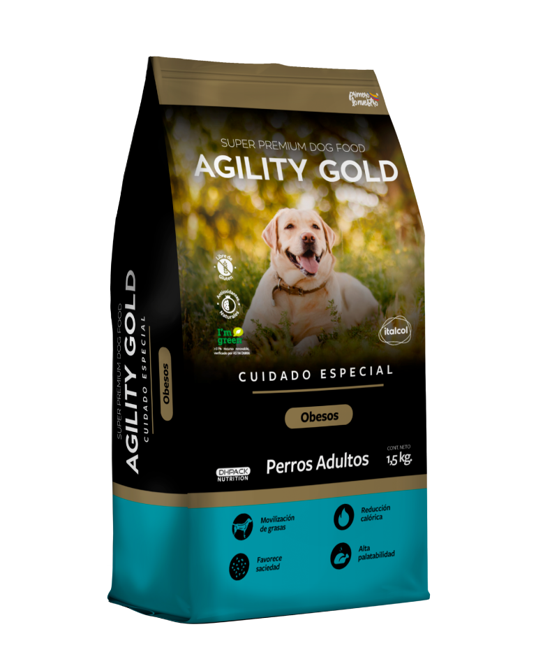 Cuidado Especial Obesos Adultos Alimento para Perros Agility Gold 1.5kg