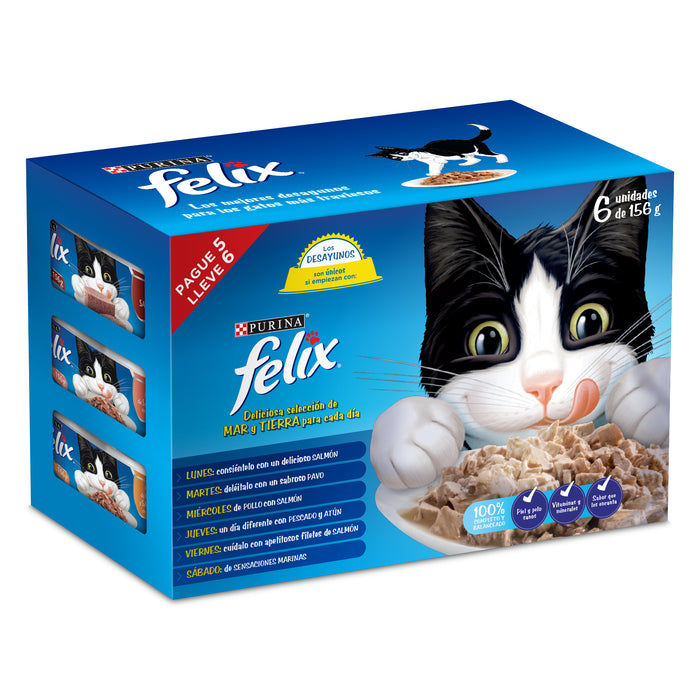Felix Surtido Pague 5 - lleve 6 Alimento para Gatos Purina 85gr/und