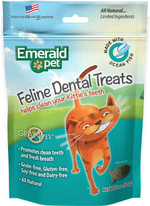 Feline Dental Treats Snack para Gatos Emerald Pet 3oz
