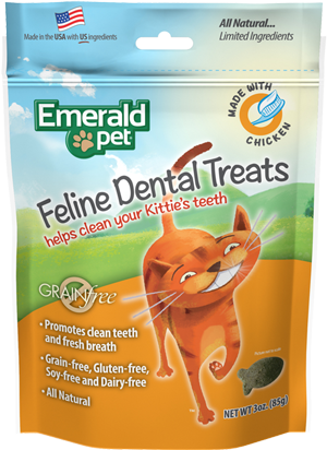 Feline Dental Treats Snack para Gatos Emerald Pet 3oz