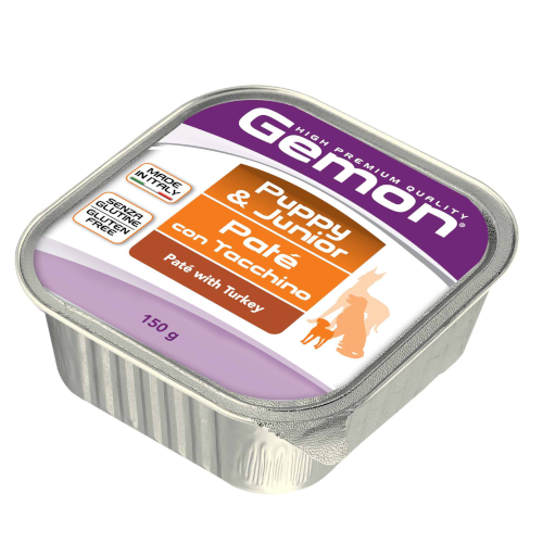 Gemon Paté con Pollo y Pavo Puppy & Junior Alimento para Perros 150gr