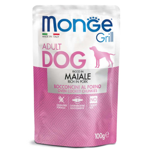 Monge Grill Adulto Trozos de Cerdo Alimento para Perros 100gr