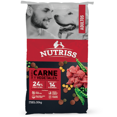 Nutriss Adultos Carne y Vegetales Alimento para Perros