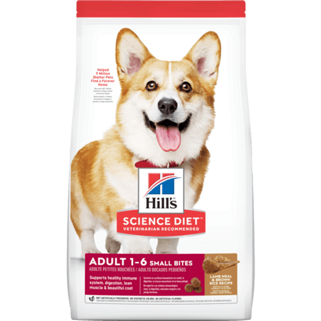 Small Bites Adult Cordero y Arroz Alimento para Perros Hills