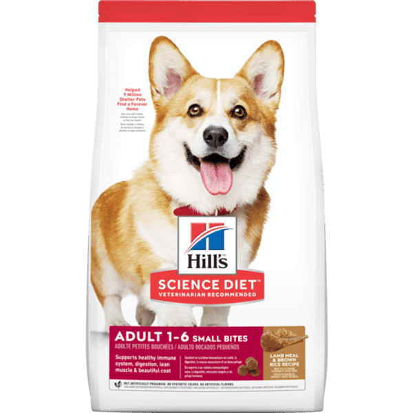 Small Bites Adult Cordero y Arroz Alimento para Perros Hills