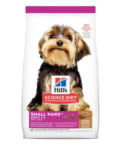 Small Paws Adult Cordero y Arroz Alimento para Perros Hills 15.5lb