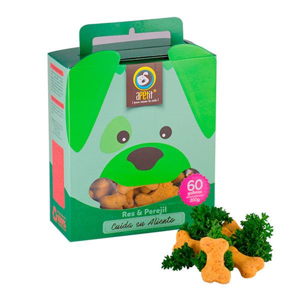 Galletas de Res y Perejil Snacks para Perros Apetit 200gr